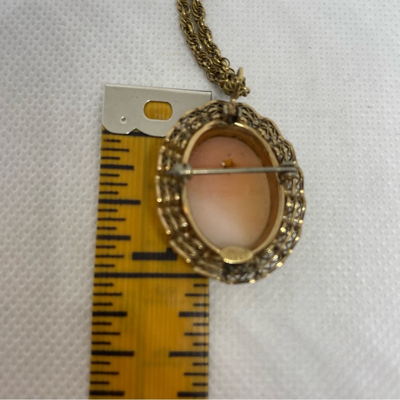 Vintage Bojar Signed Cameo Pendant/Brooch 14K GF Setting - Picture 6 of 7